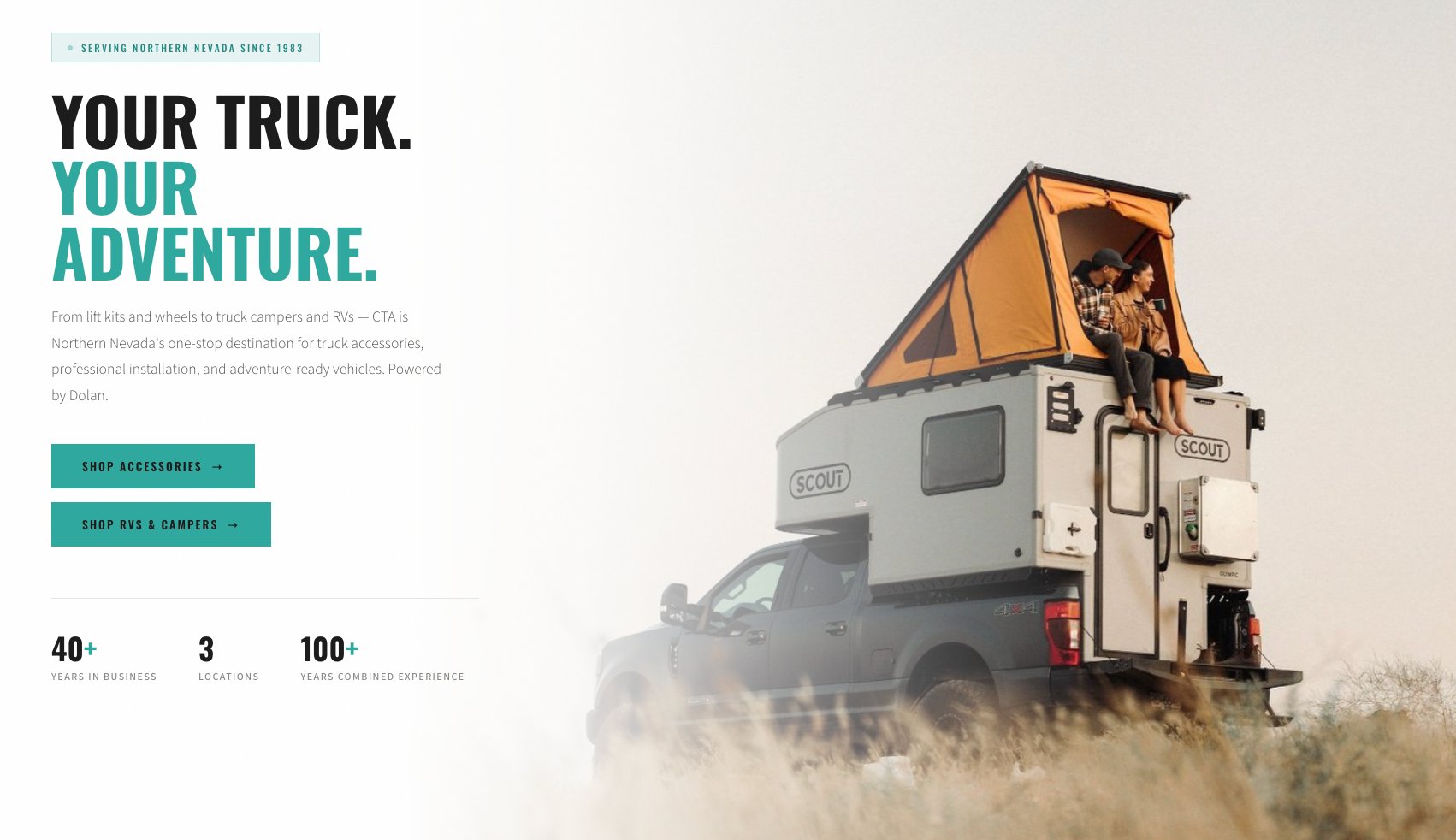 Custom Truck Adventures Website Design