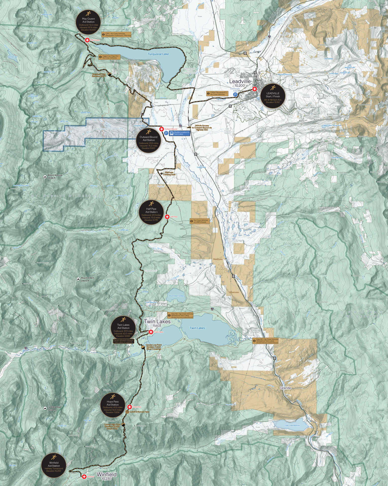 Leadville Trail 100 Course Map